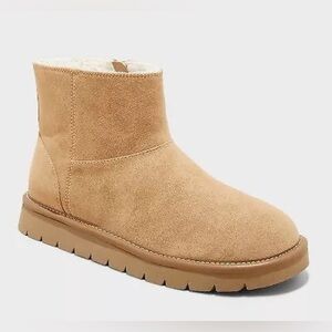 Universal Thread Tan Suede Shearling-Lined Winter Boot